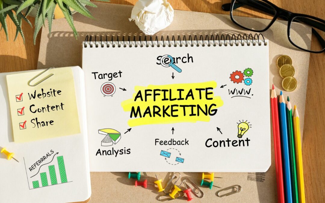 notebook shows affiliate marketing